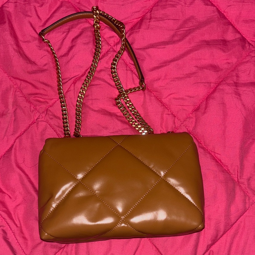 Tory Burch Brown Quilted Shoulder Bag - Picture 2 of 7
